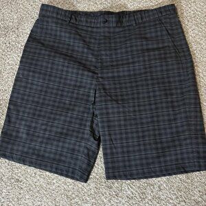 Tommy Armour Shorts Mens 42 Gray Plaid Performance Golf Stretch Flat Front Tech